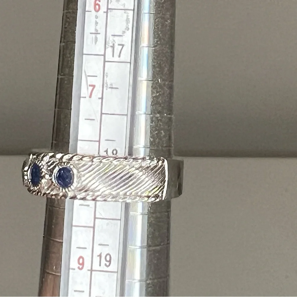 Rare Judith Ripka Silver Ring with Sapphires - Picture 3 of 9